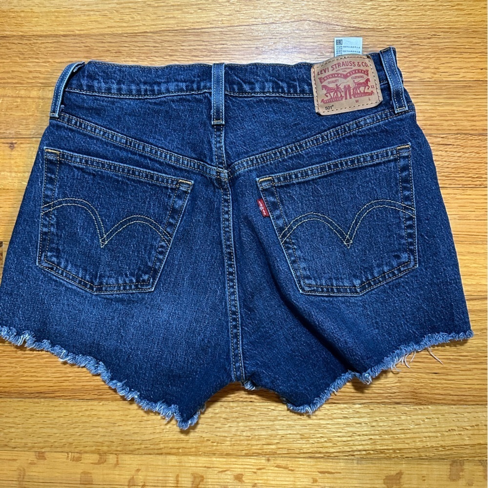 Levi's Dark Blue Denim Cutoff Jean Shorts